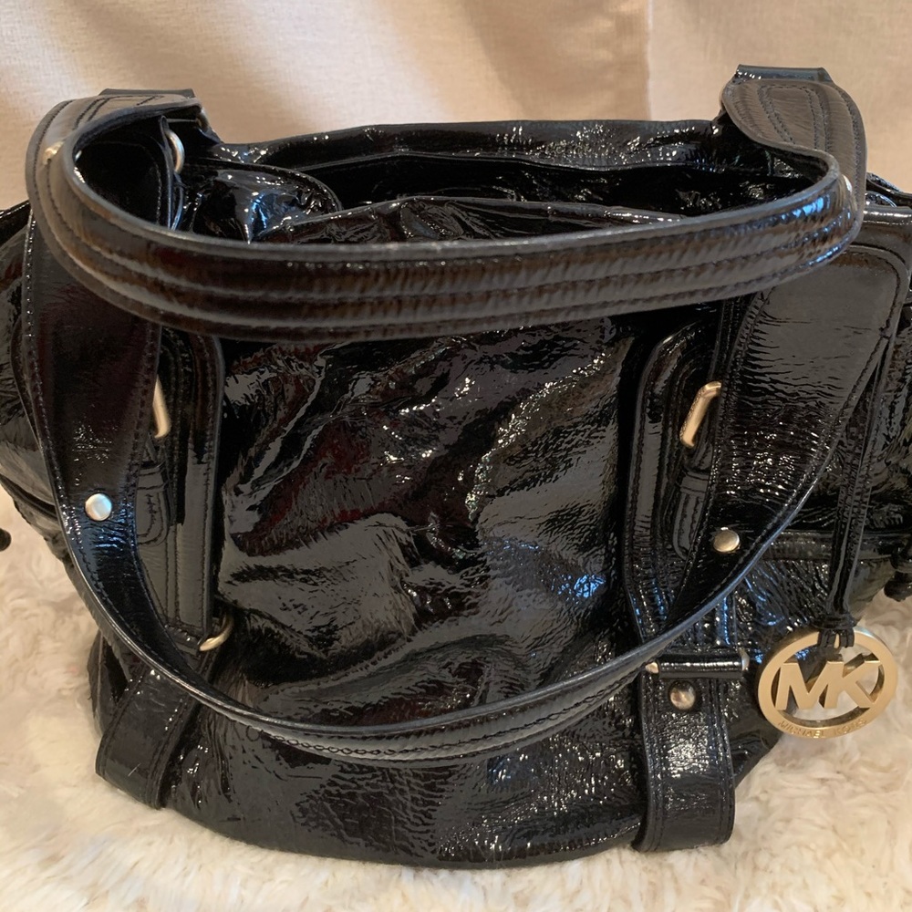 Black Patent Leather Michael Kors Handbag - Picture 3 of 8